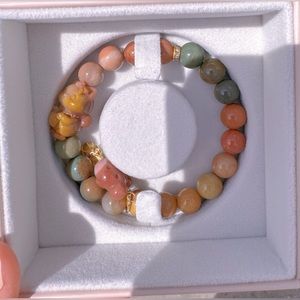 Natural Alxa Onxy (Alashan) stone Bracelet with kitten